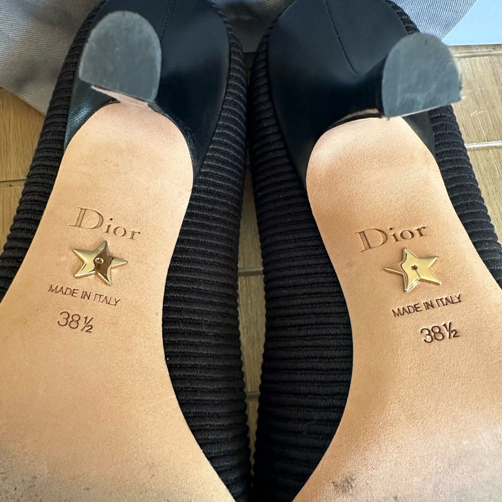 Christian Dior J' adior Black Embroidered Fabric 100mm Heels - Picture 6 of 9